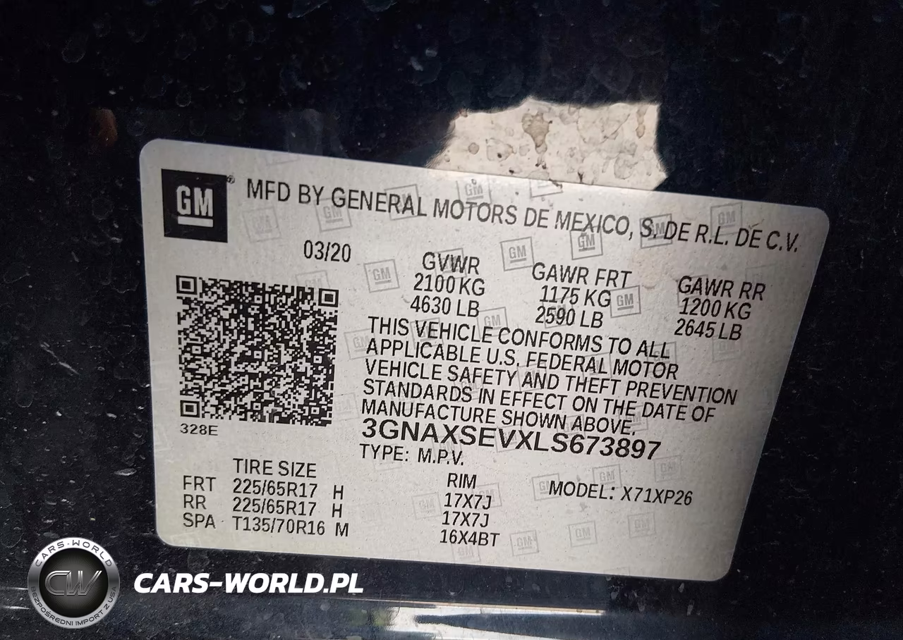 2020 Chevrolet Equinox Awd Ls VIN:3GNAXSEVXLS673897 - 9
