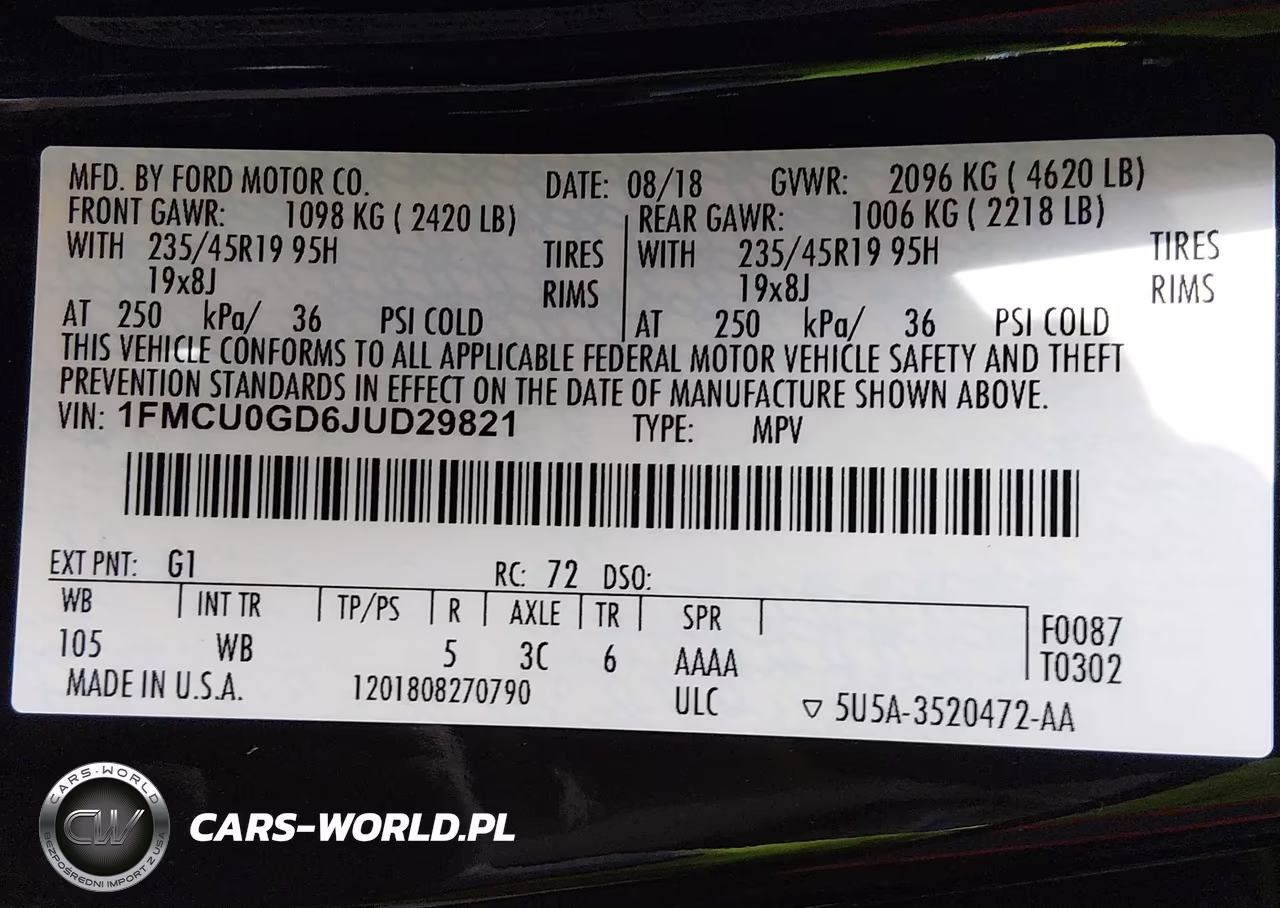 2018 Ford Escape Se VIN:1FMCU0GD6JUD29821 - 9
