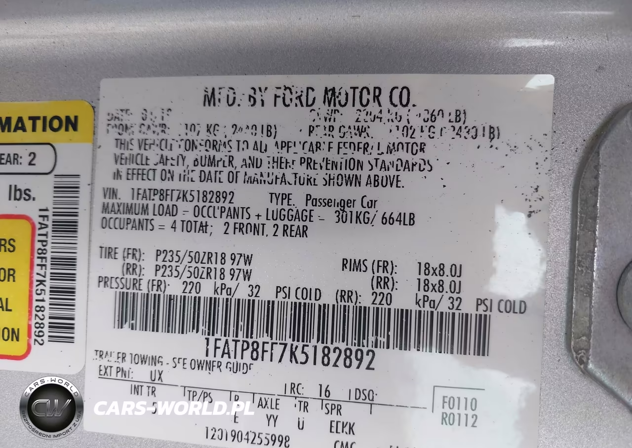 2019 Ford Mustang Gt Premium VIN:1FATP8FF7K5182892 - 9