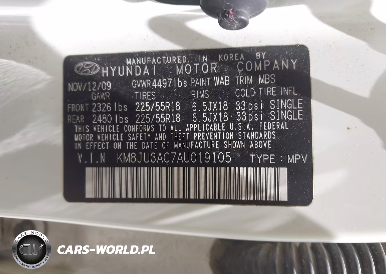 2010 Hyundai Tucson Limited VIN:KM8JU3AC7AU019105 - 9
