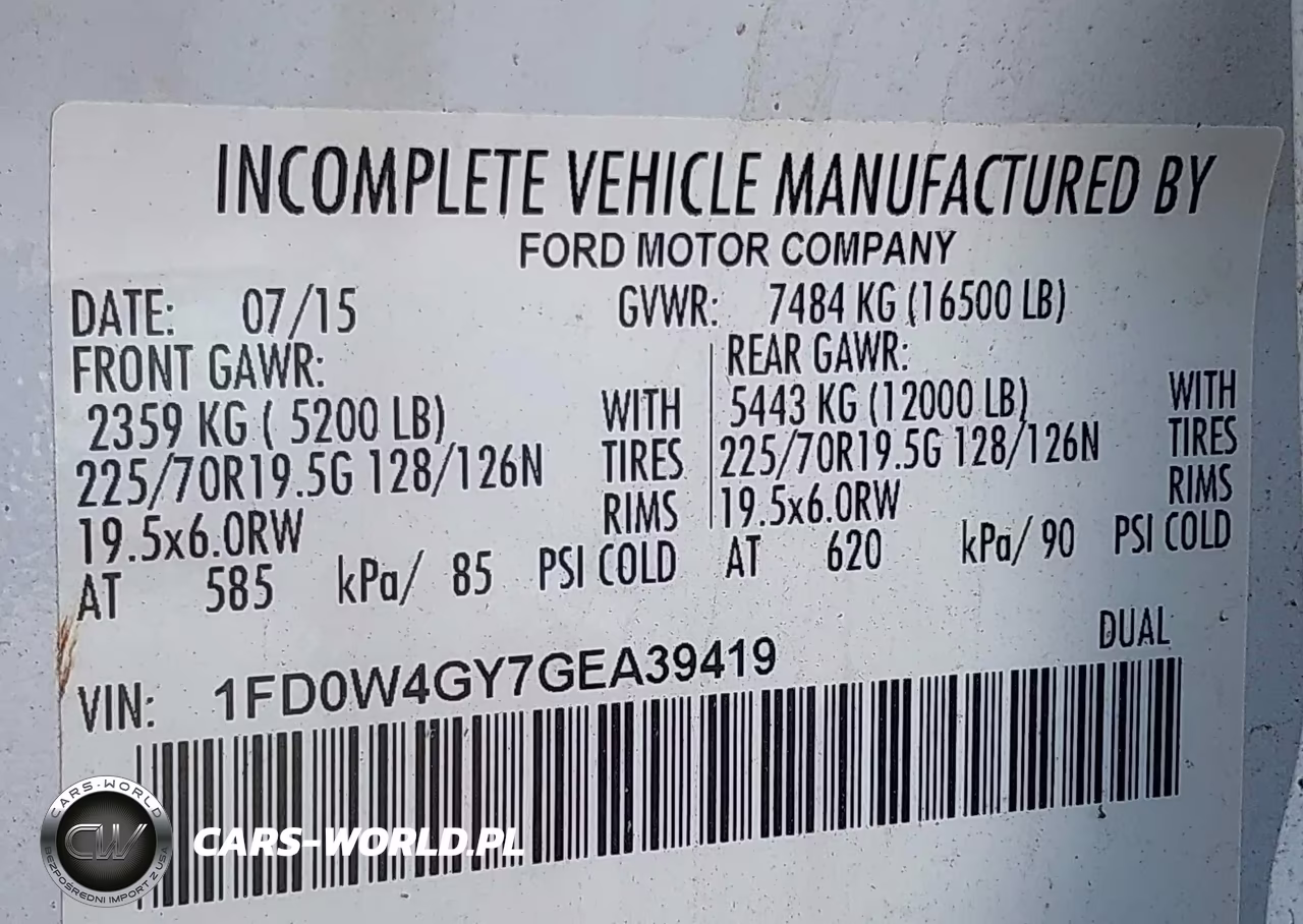 2016 Ford F-450 Chassis Xl VIN:1FD0W4GY7GEA39419 - 8