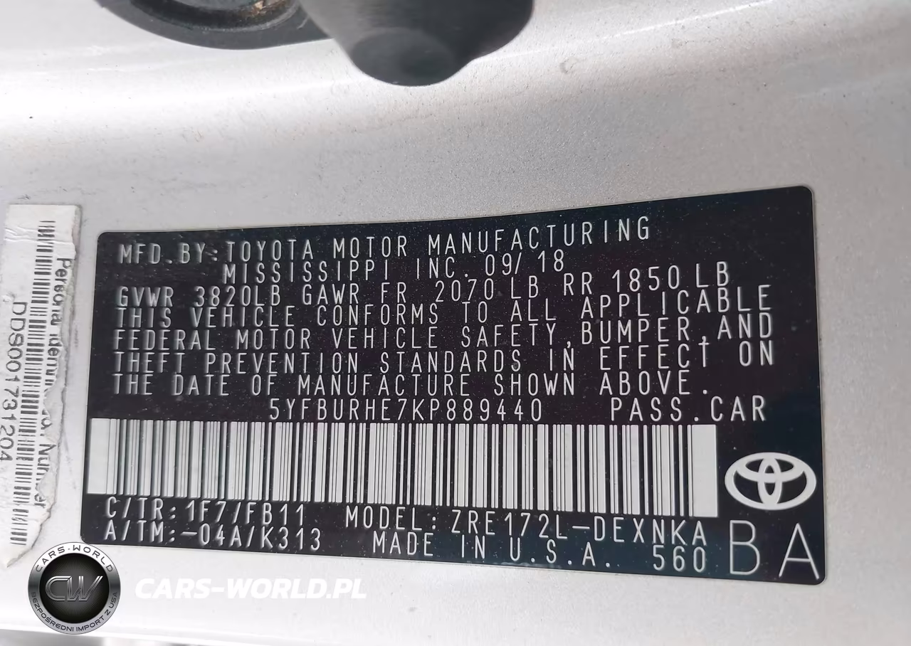 2019 Toyota Corolla Le VIN:5YFBURHE7KP889440 - 9