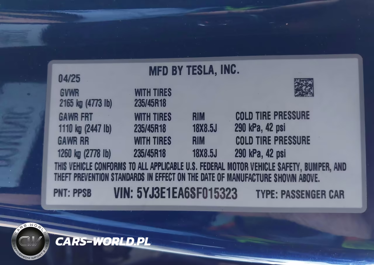 2025 Tesla Model 3 Long Range Rear-Wheel Drive-Standard Rear-Wheel Drive VIN:5YJ3E1EA6SF015323 - 9