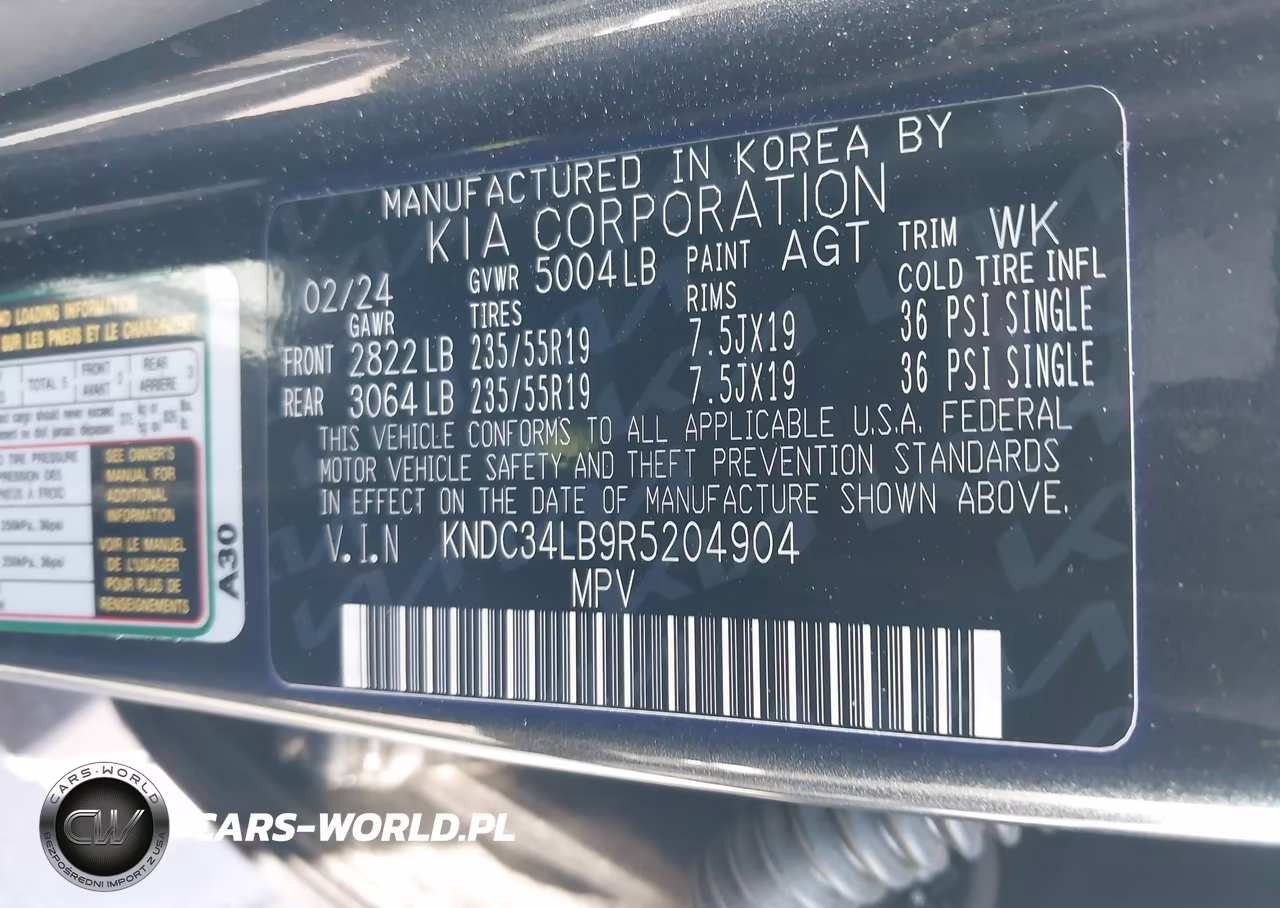 2024 Kia Ev6 Light VIN:KNDC34LB9R5204904 - 9