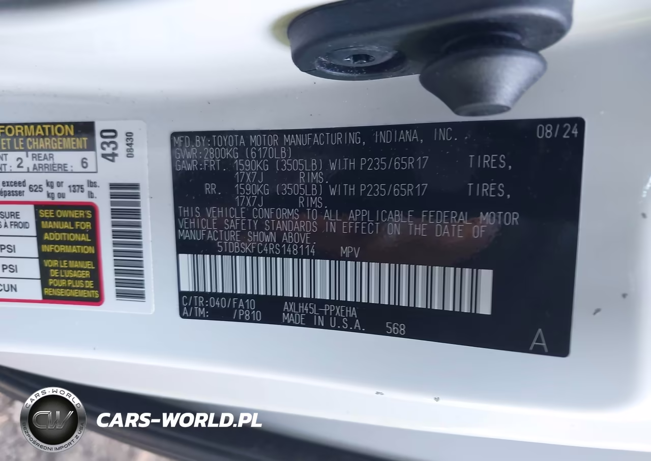 2024 Toyota Sienna Le VIN:5TDBSKFC4RS148114 - 9