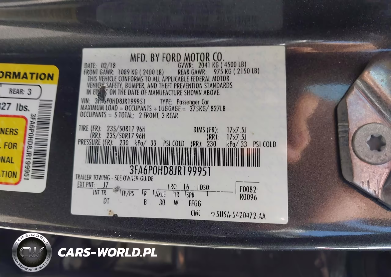 2018 Ford Fusion Se VIN:3FA6P0HD8JR199951 - 9