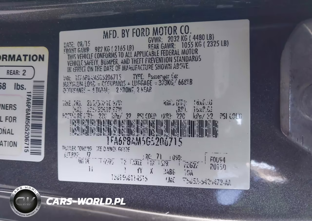 2016 Ford Mustang V6 VIN:1FA6P8AM5G5206715 - 9