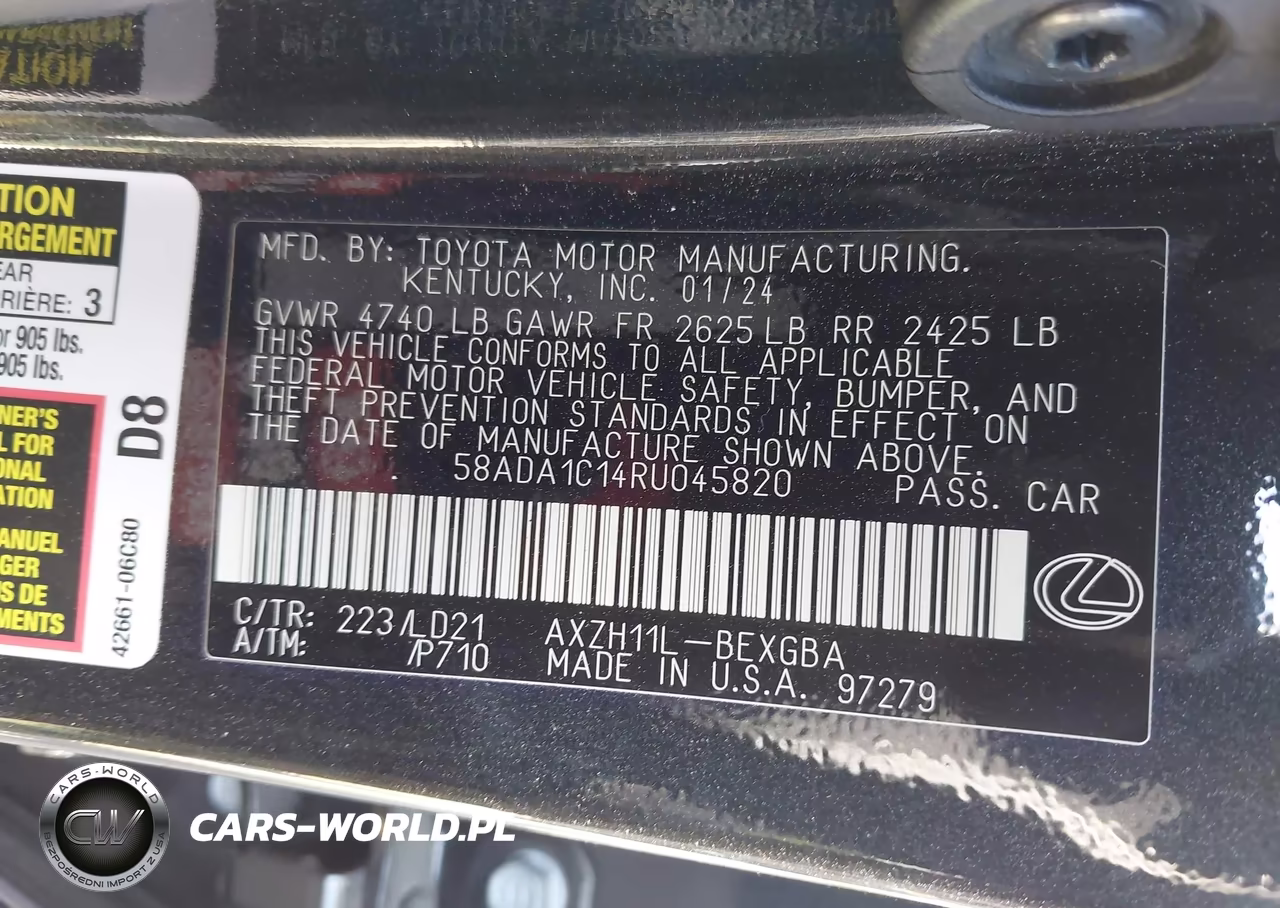 2024 Lexus Es 300H VIN:58ADA1C14RU045820 - 9
