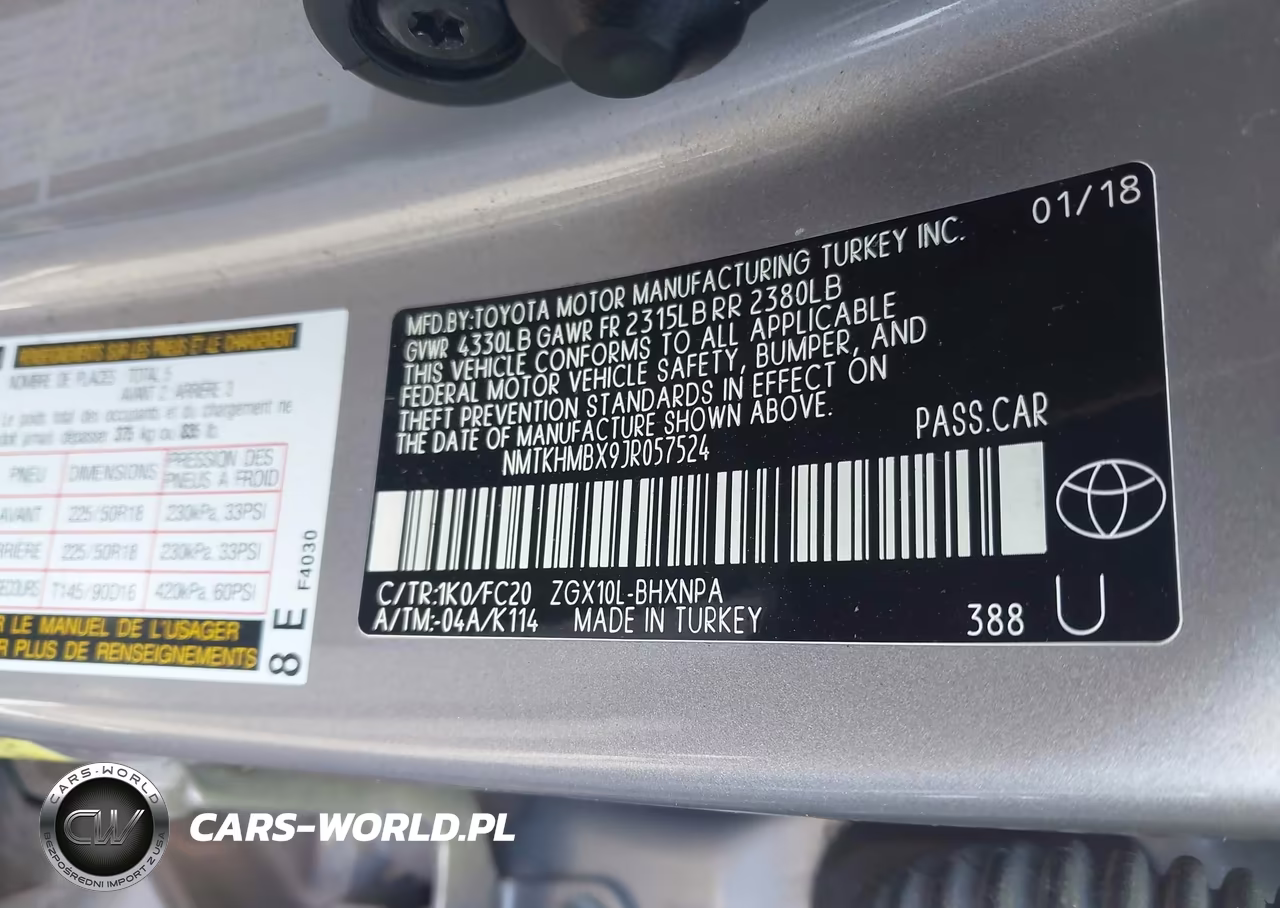 2018 Toyota C-Hr Xle Premium VIN:NMTKHMBX9JR057524 - 9