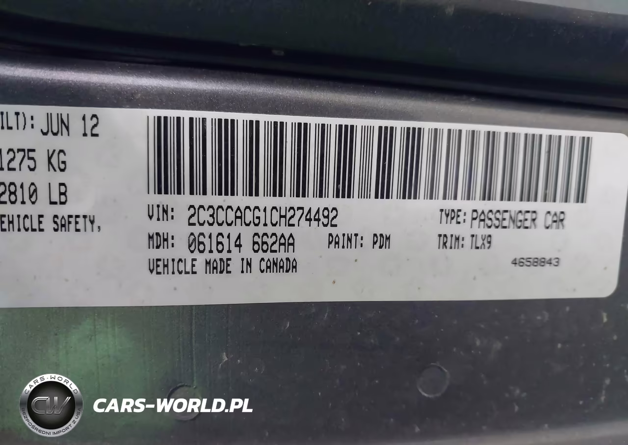 2012 Chrysler 300 Limited VIN:2C3CCACG1CH274492 - 9