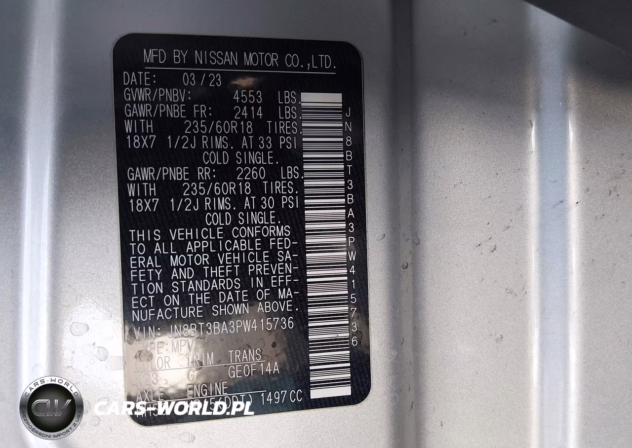 2023 Nissan Rogue Sv Fwd VIN:JN8BT3BA3PW415736 - 9