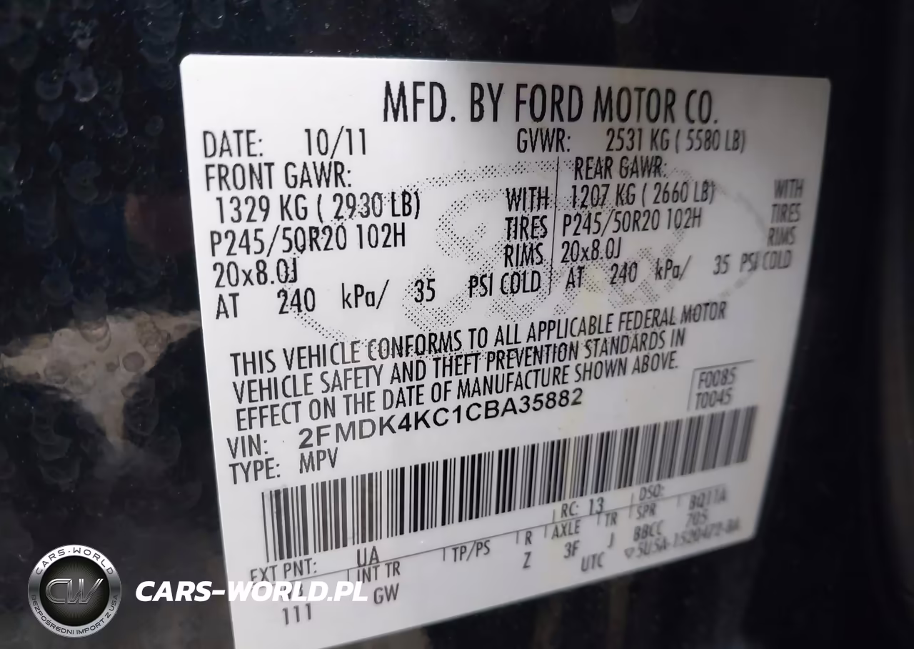 2012 Ford Edge Limited VIN:2FMDK4KC1CBA35882 - 9