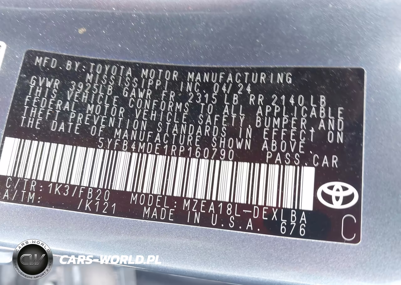2024 Toyota Corolla Le VIN:5YFB4MDE1RP160790 - 9