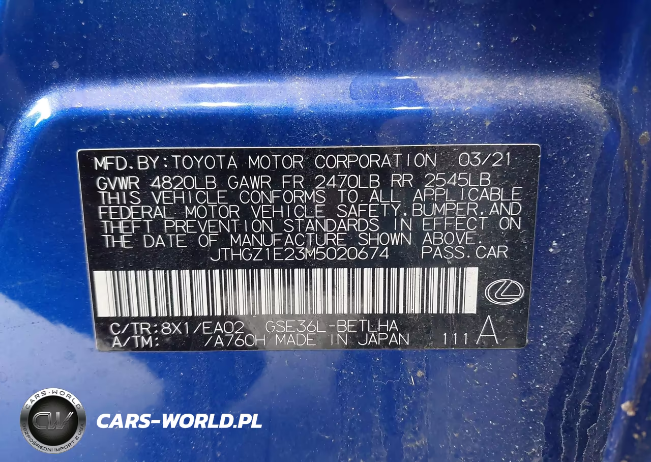 2021 Lexus Is 350 F Sport VIN:JTHGZ1E23M5020674 - 9
