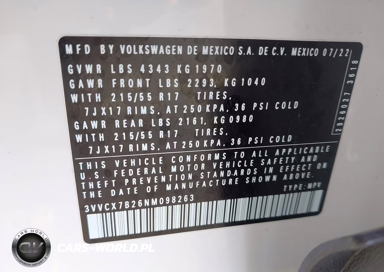 2022 Volkswagen Taos 1.5T S VIN:3VVCX7B26NM098263 - 9