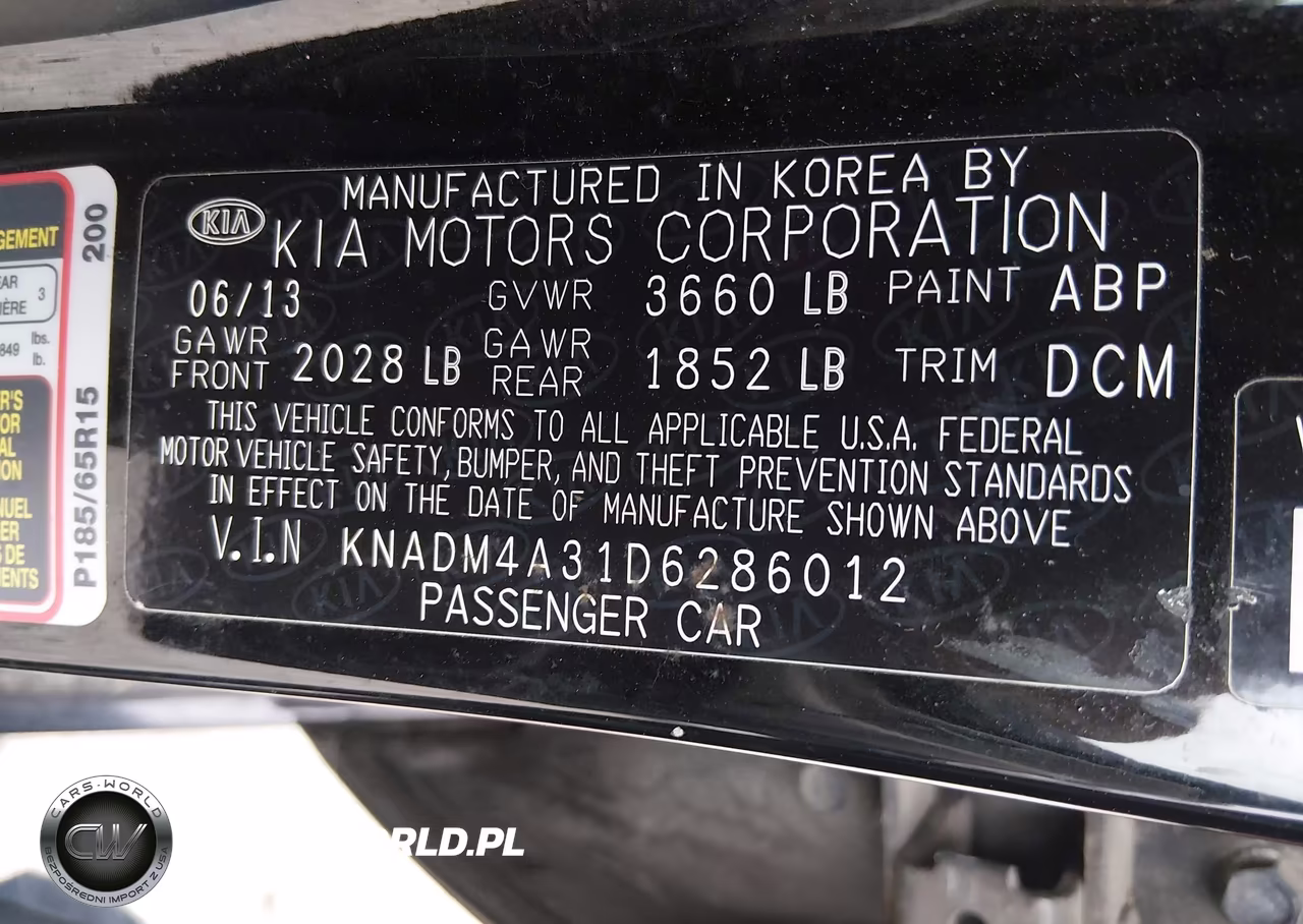 2013 Kia Rio Lx VIN:KNADM4A31D6286012 - 9