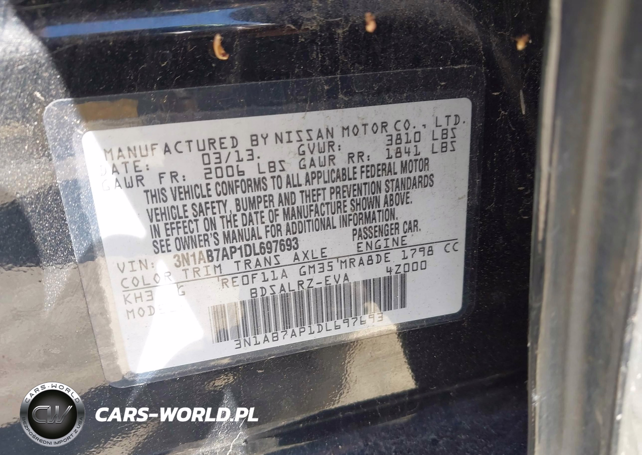 2013 Nissan Sentra Sr VIN:3N1AB7AP1DL697693 - 9