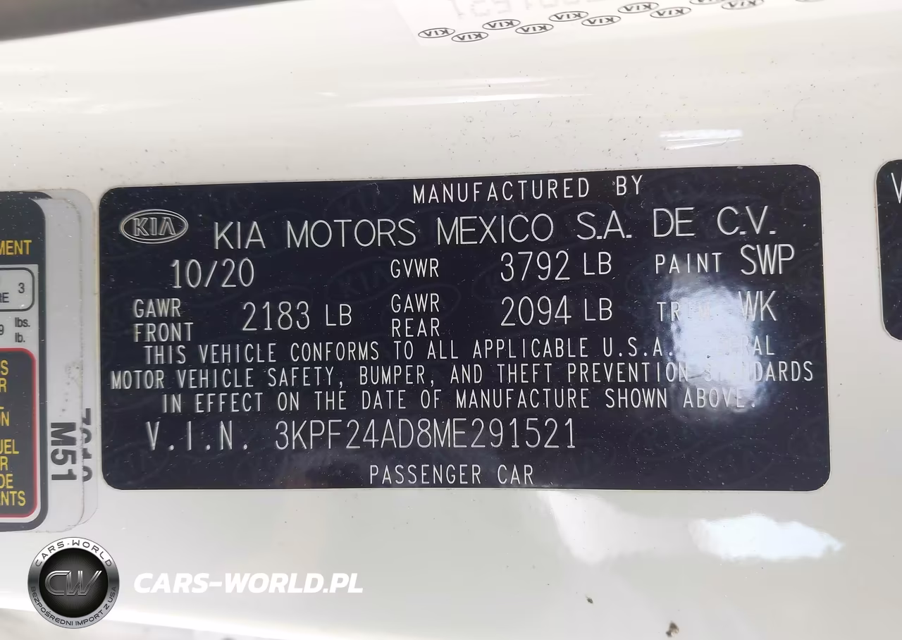 2021 Kia Forte Lxs VIN:3KPF24AD8ME291521 - 9