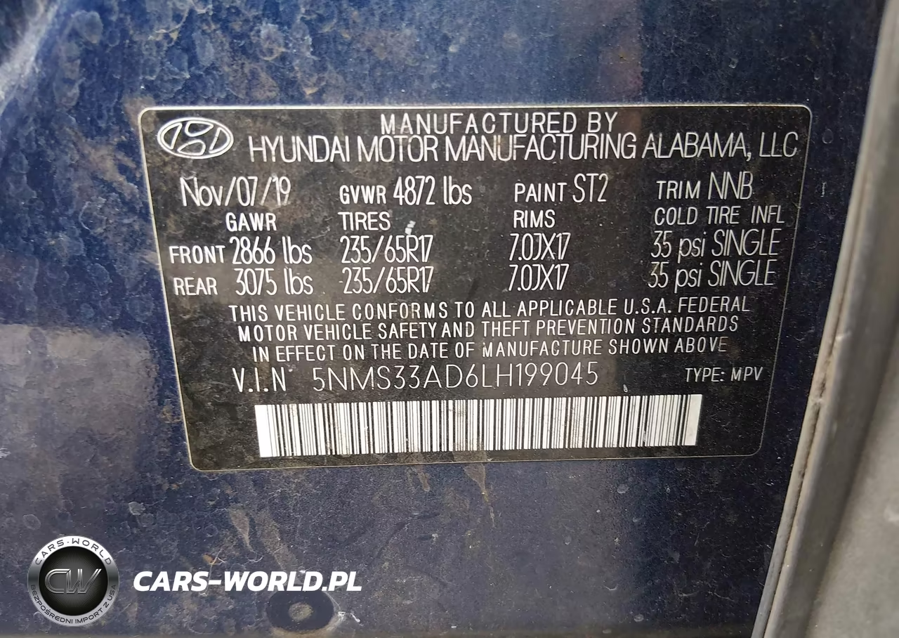 2020 Hyundai Santa Fe Sel VIN:5NMS33AD6LH199045 - 9