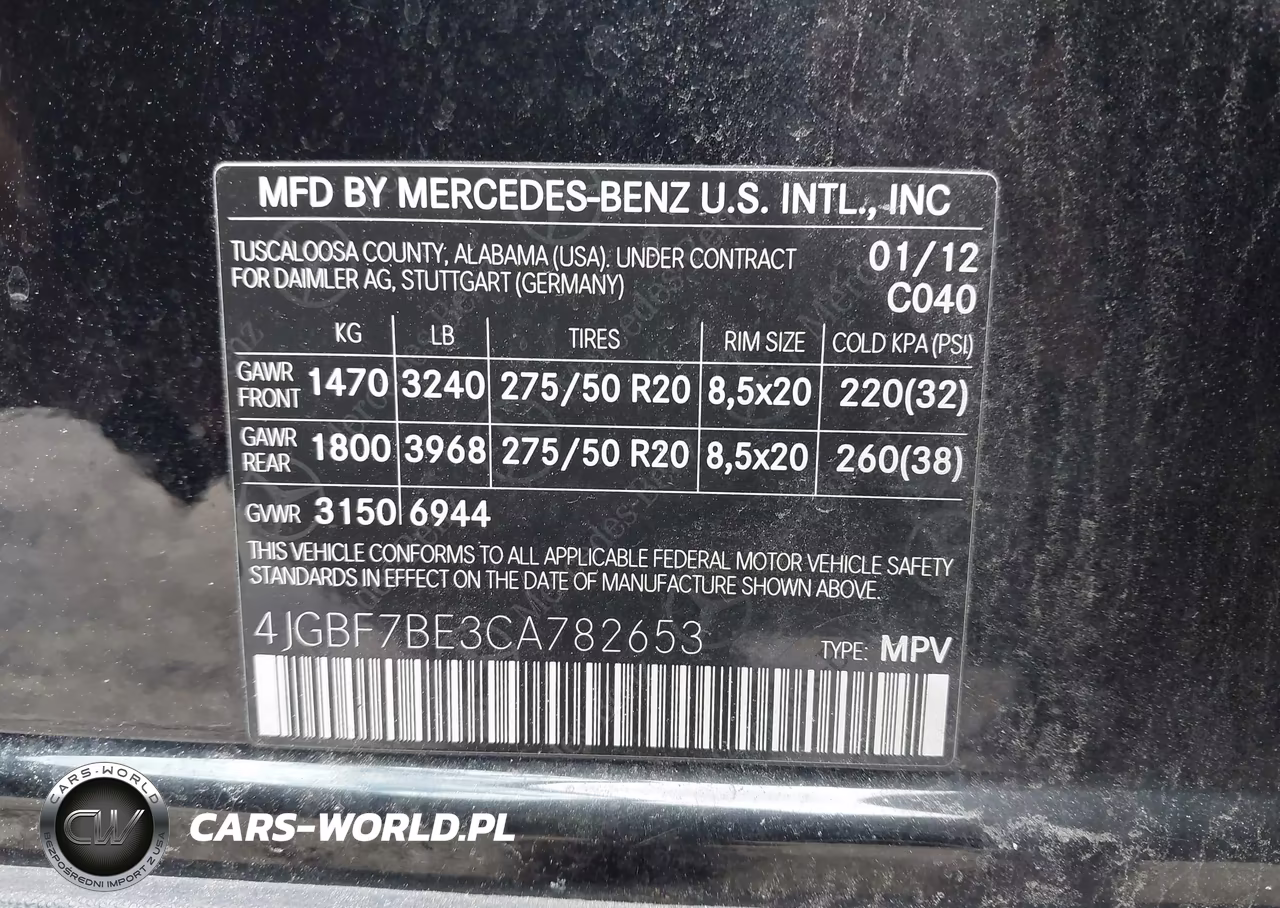 2012 Mercedes-Benz Gl 450 4Matic VIN:4JGBF7BE3CA782653 - 9