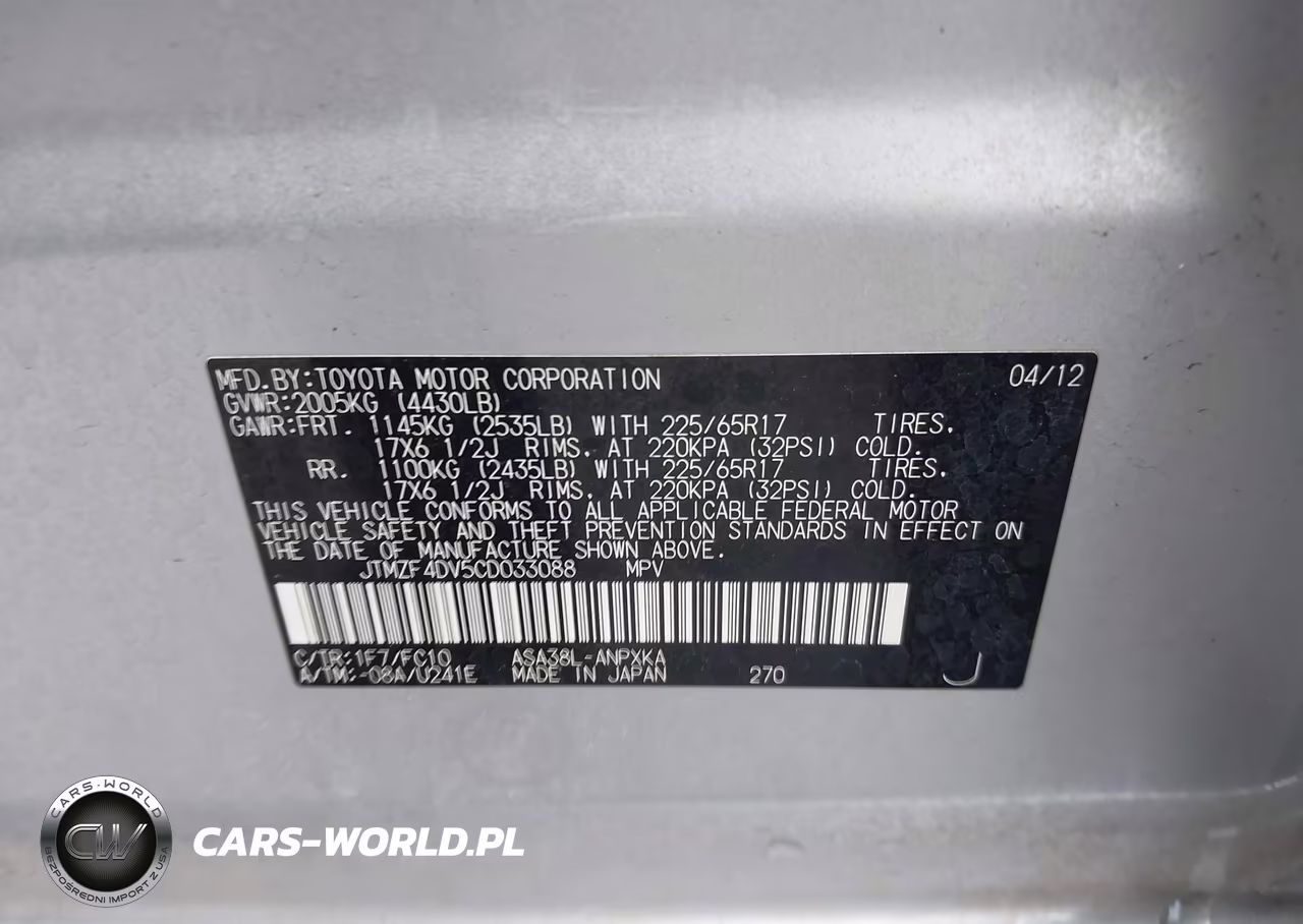 2012 Toyota Rav4 VIN:JTMZF4DV5CD033088 - 9