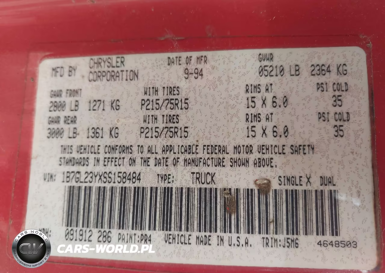 1995 Dodge Dakota VIN:1B7GL23YXSS158484 - 9