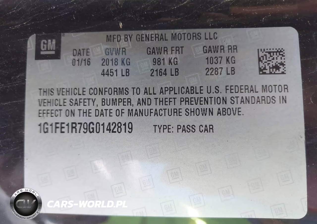 2016 Chevrolet Camaro 1Ss VIN:1G1FE1R79G0142819 - 9