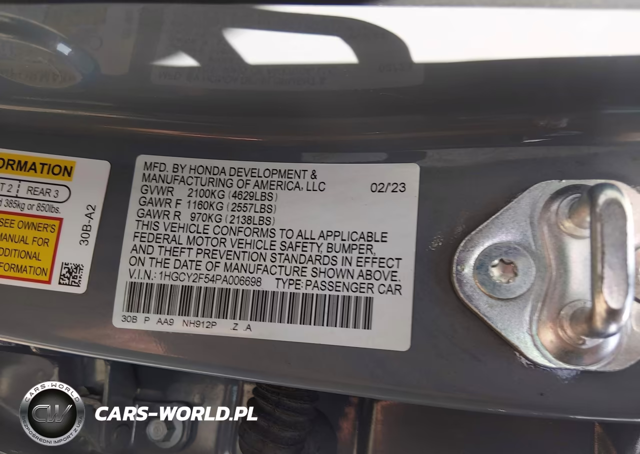 2023 Honda Accord Hybrid Sport VIN:1HGCY2F54PA006698 - 9