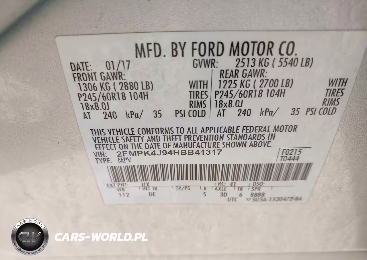 2017 Ford Edge Sel VIN:2FMPK4J94HBB41317 - 9