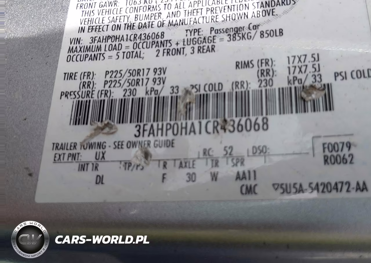 2012 Ford Fusion Se VIN:3FAHP0HA1CR436068 - 9