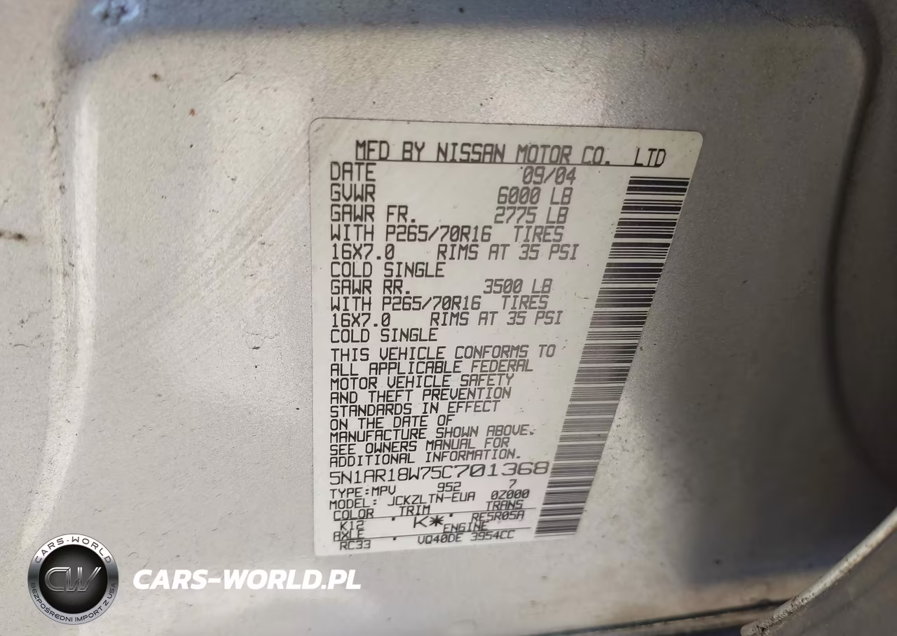 2005 Nissan Pathfinder Se VIN:5N1AR18W75C701368 - 9