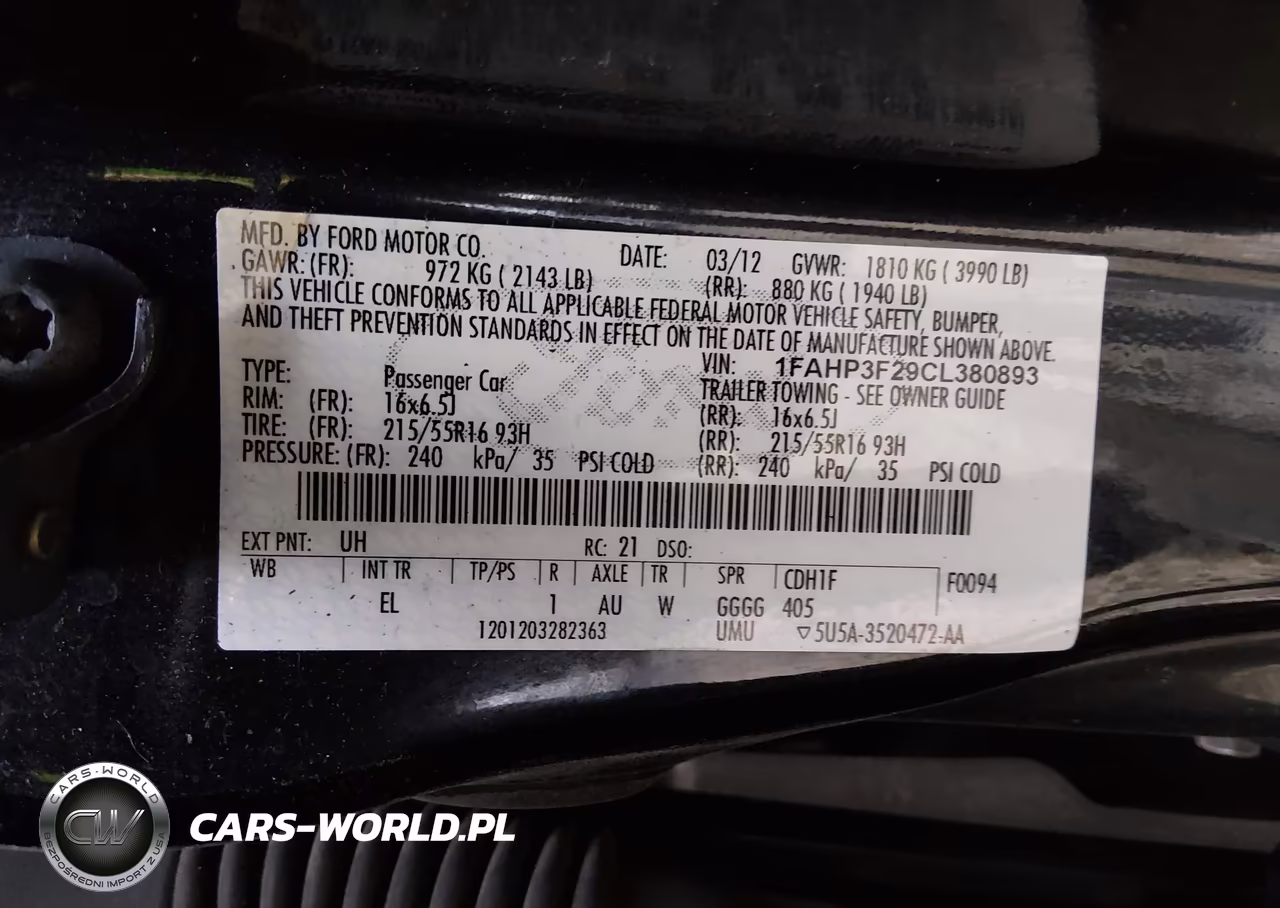 2012 Ford Focus Se VIN:1FAHP3F29CL380893 - 9