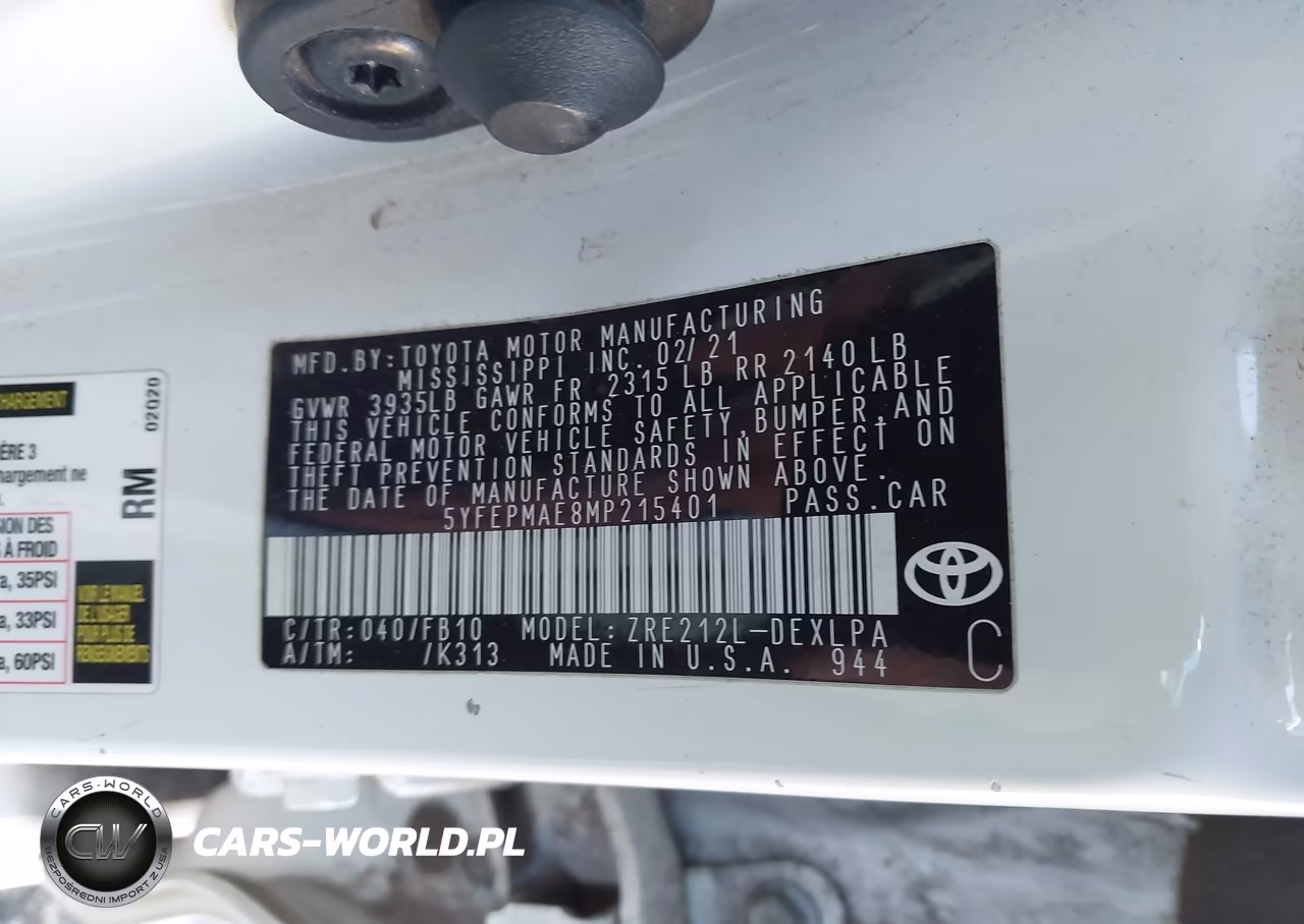 2021 Toyota Corolla Le VIN:5YFEPMAE8MP215401 - 9