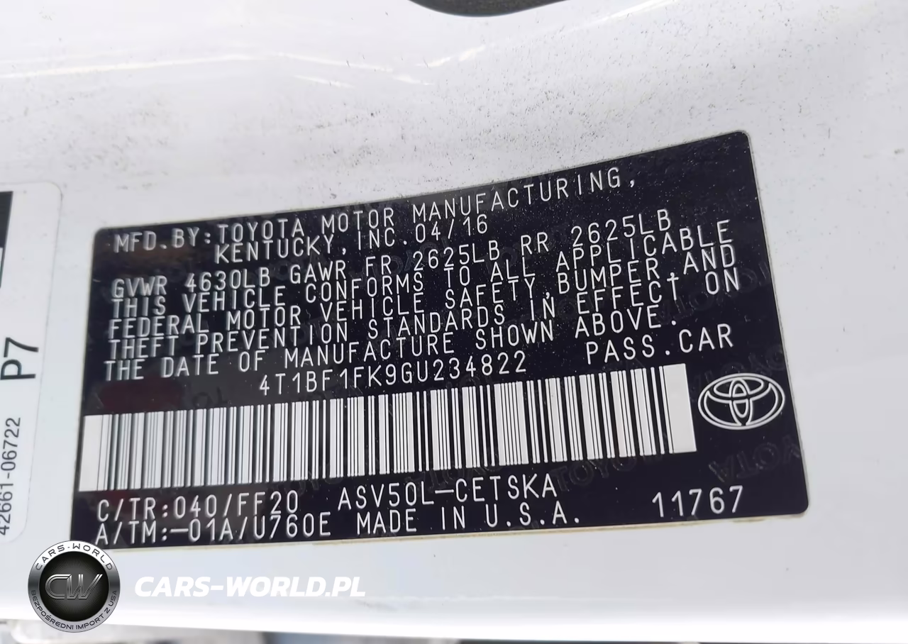 2016 Toyota Camry Se VIN:4T1BF1FK9GU234822 - 9