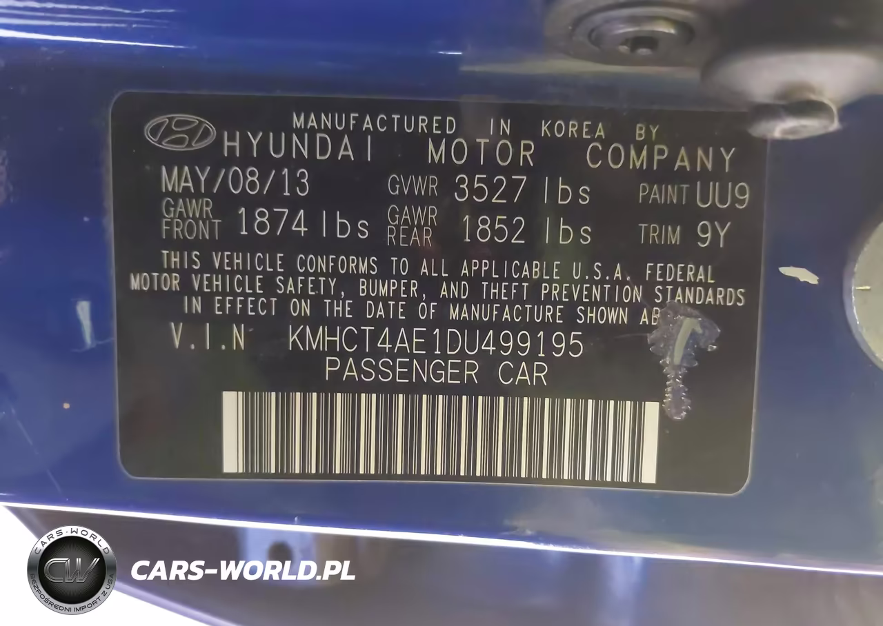 2013 Hyundai Accent Gls VIN:KMHCT4AE1DU499195 - 9