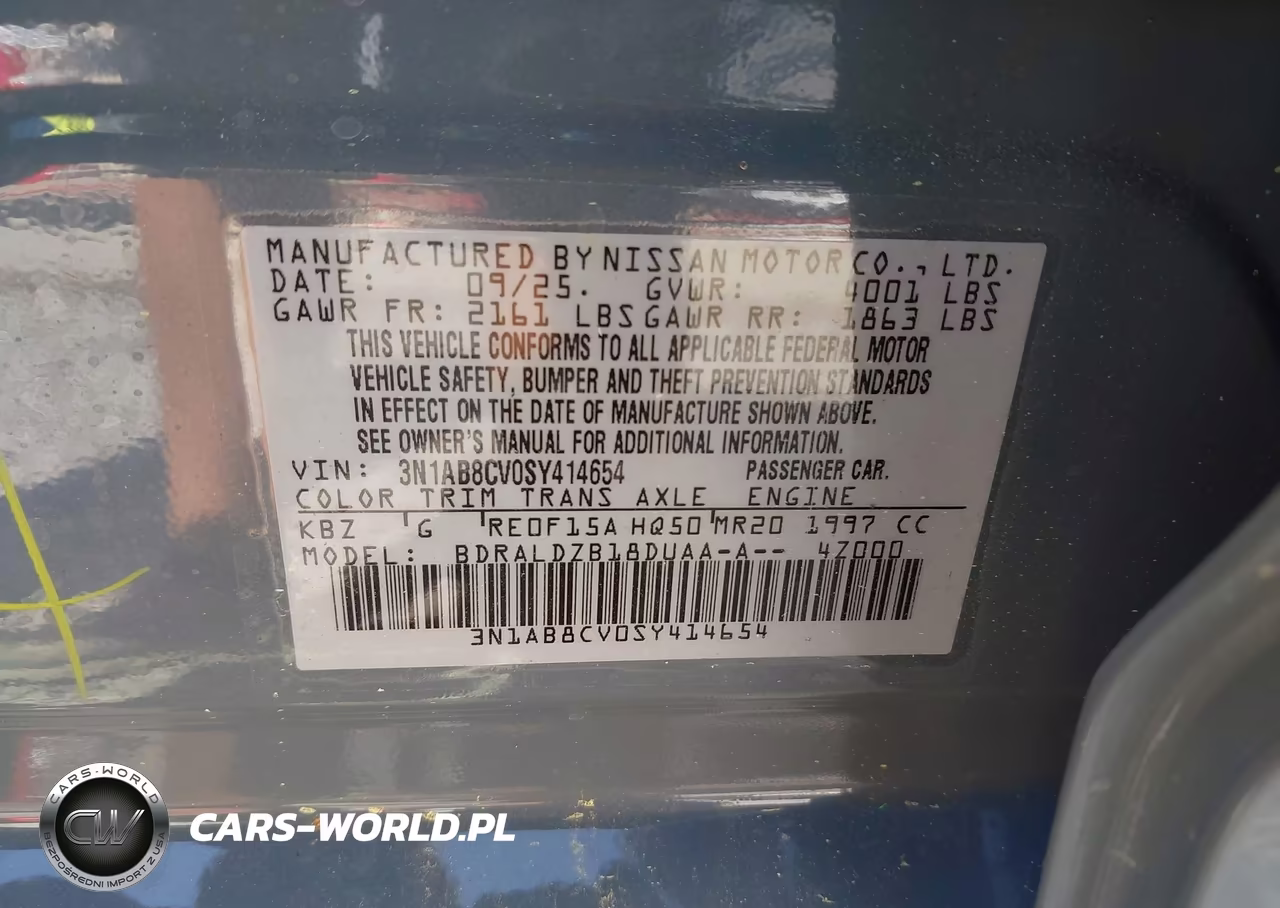 2025 Nissan Sentra Sv VIN:3N1AB8CV0SY414654 - 9
