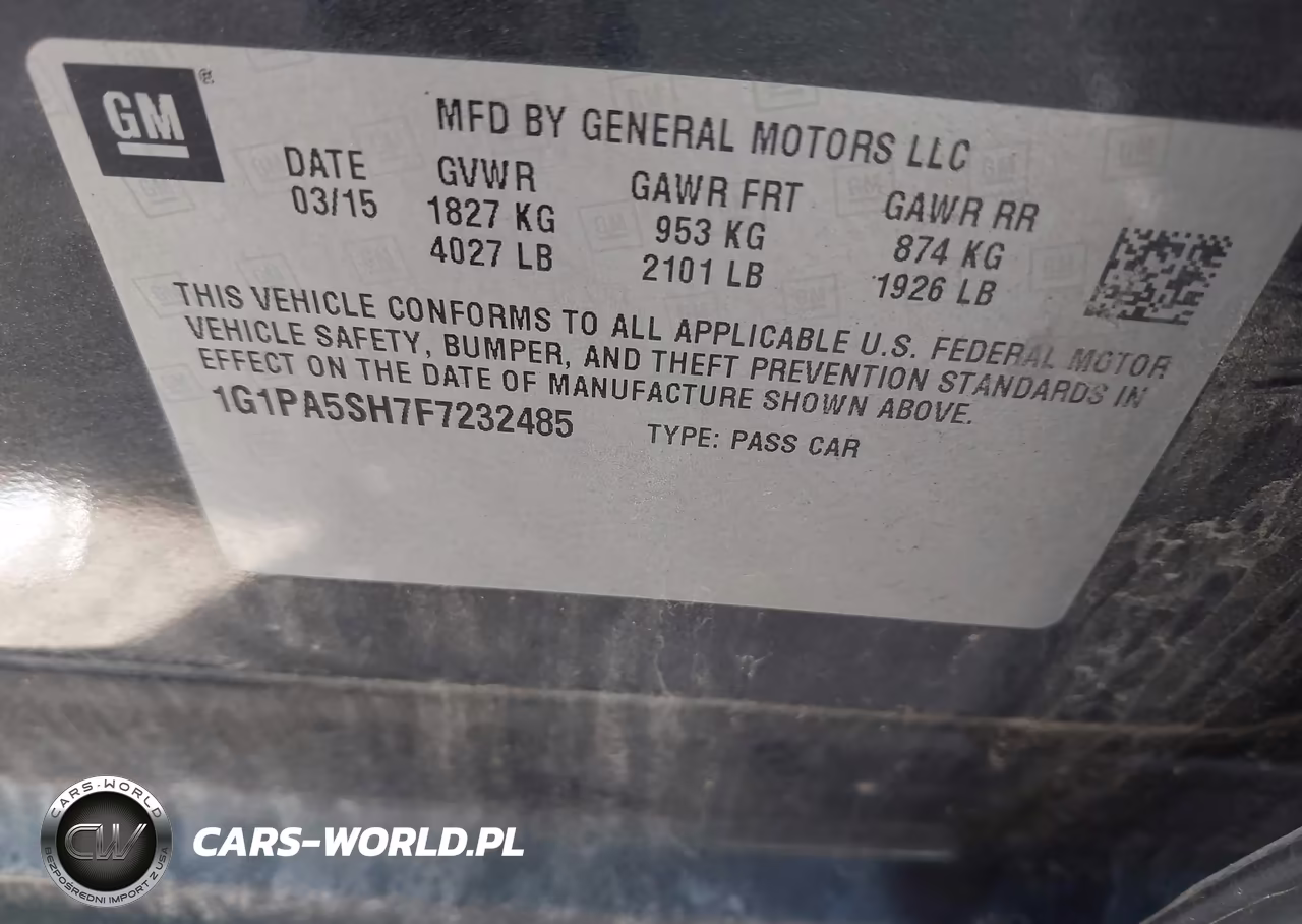 2015 Chevrolet Cruze Ls Auto VIN:1G1PA5SH7F7232485 - 9