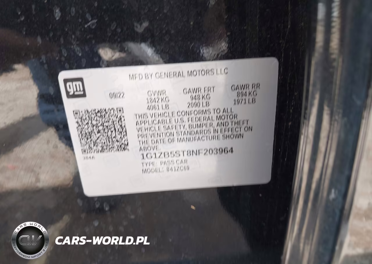 2022 Chevrolet Malibu Fwd Ls VIN:1G1ZB5ST8NF203964 - 9