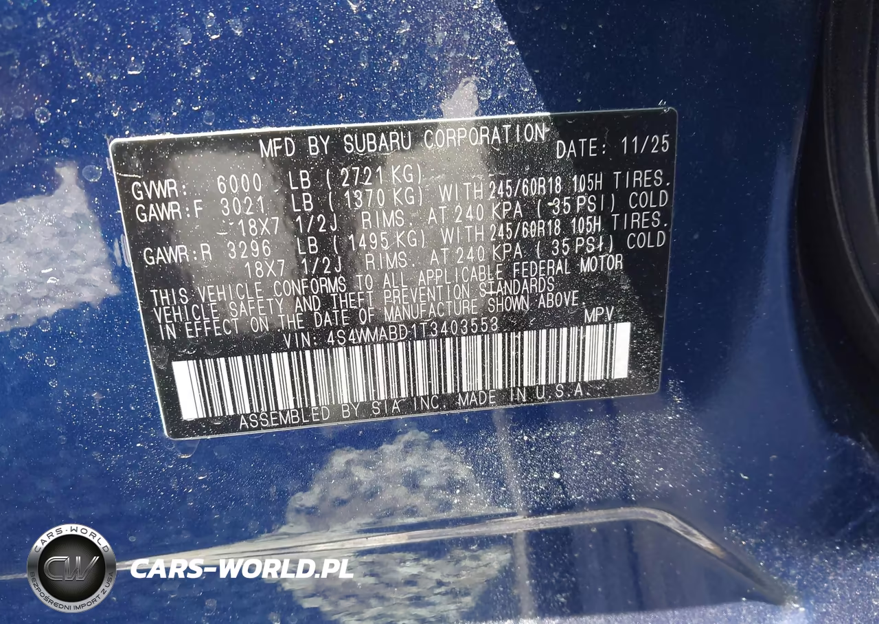 2026 Subaru Ascent Premium 7-Passenger VIN:4S4WMABD1T3403553 - 9