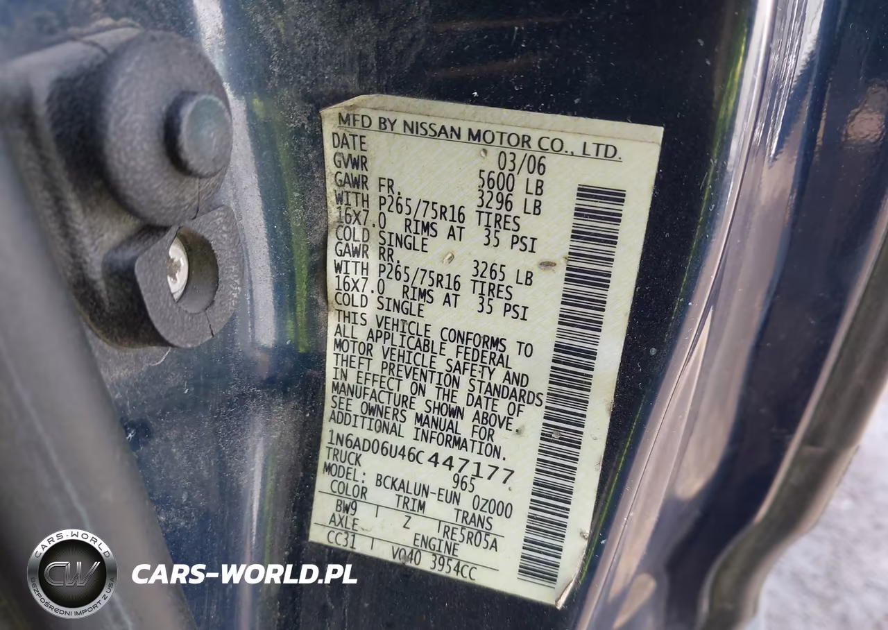 2006 Nissan Frontier Nismo Off Road VIN:1N6AD06U46C447177 - 9