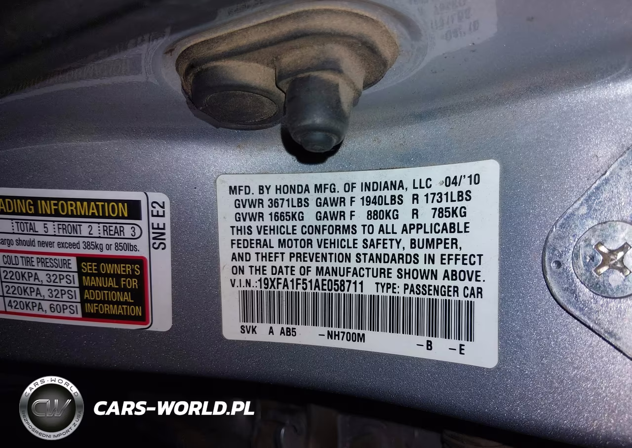 2010 Honda Civic Lx VIN:19XFA1F51AE058711 - 9
