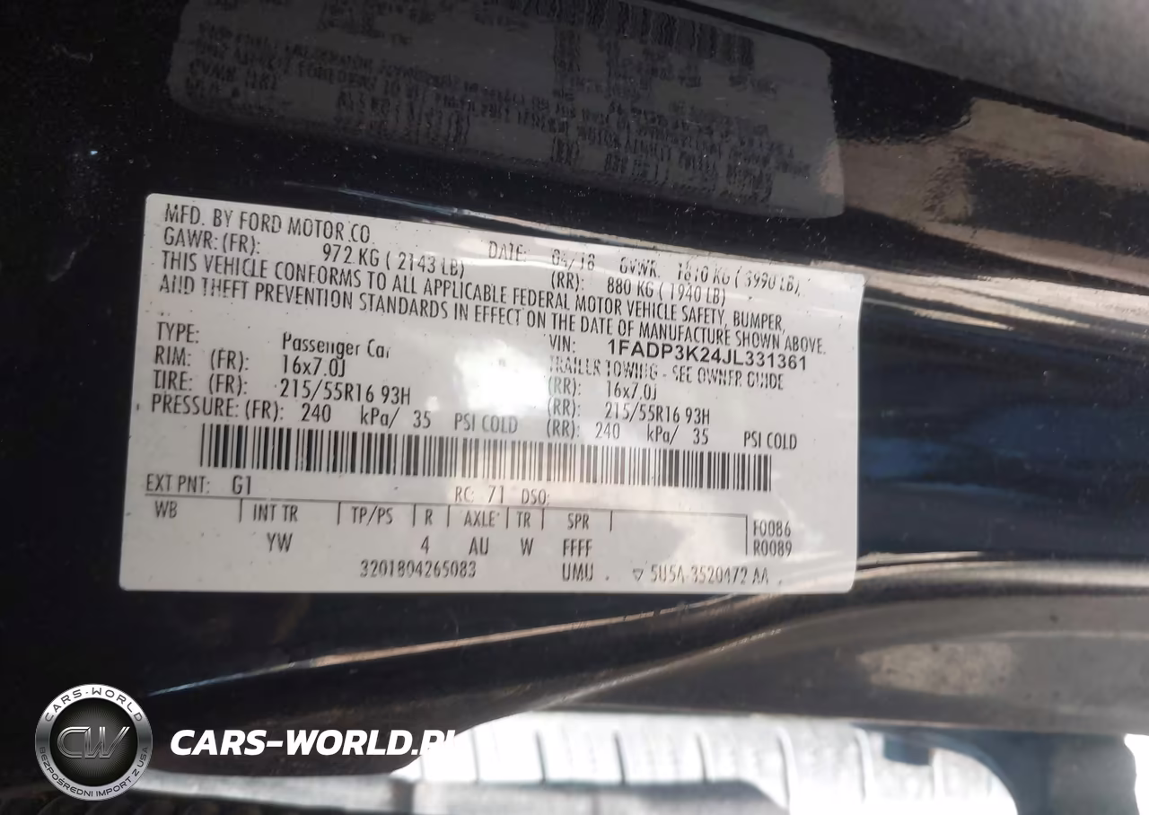 2018 Ford Focus Se VIN:1FADP3K24JL331361 - 9