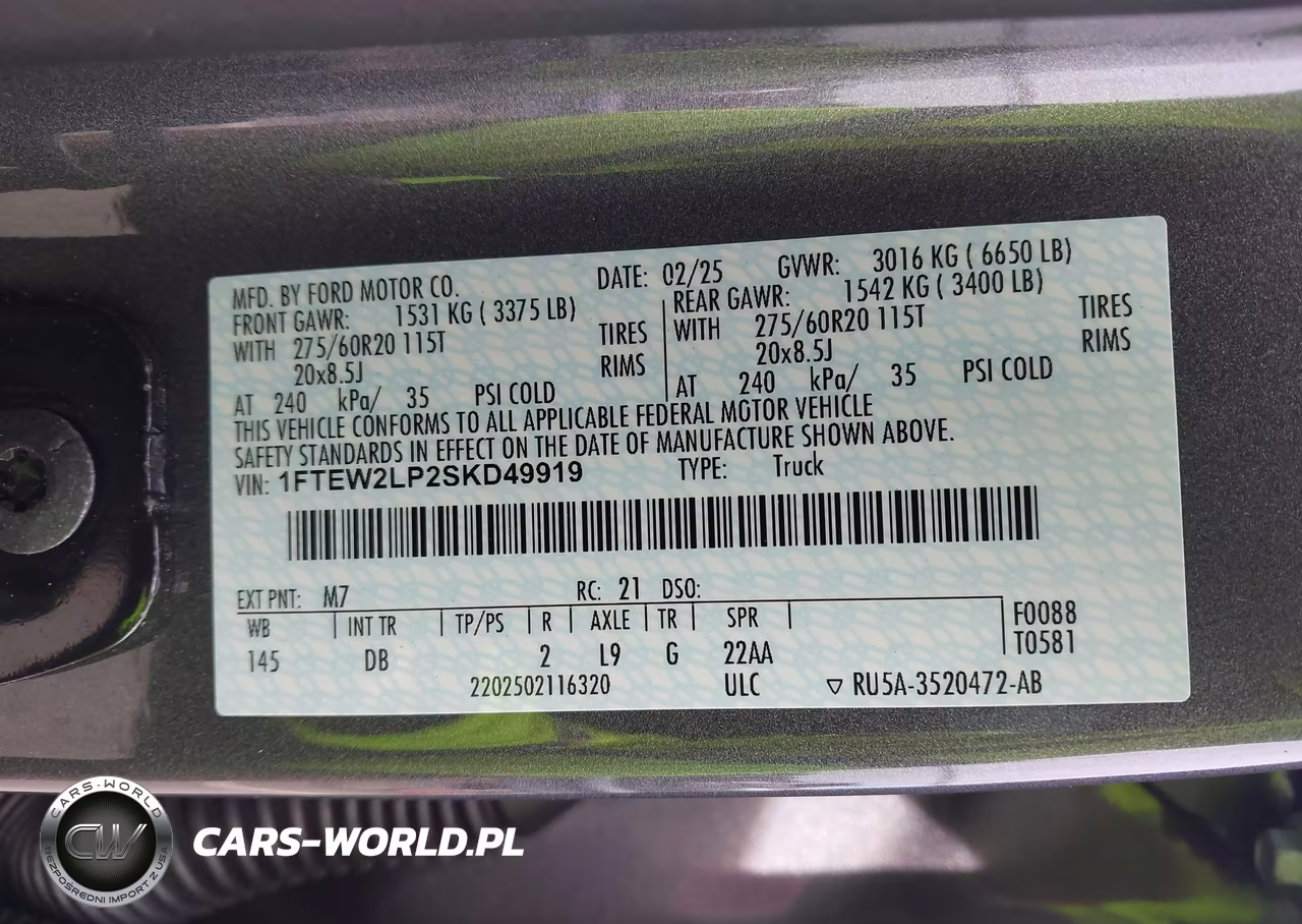 2025 Ford F-150 Stx VIN:1FTEW2LP2SKD49919 - 9