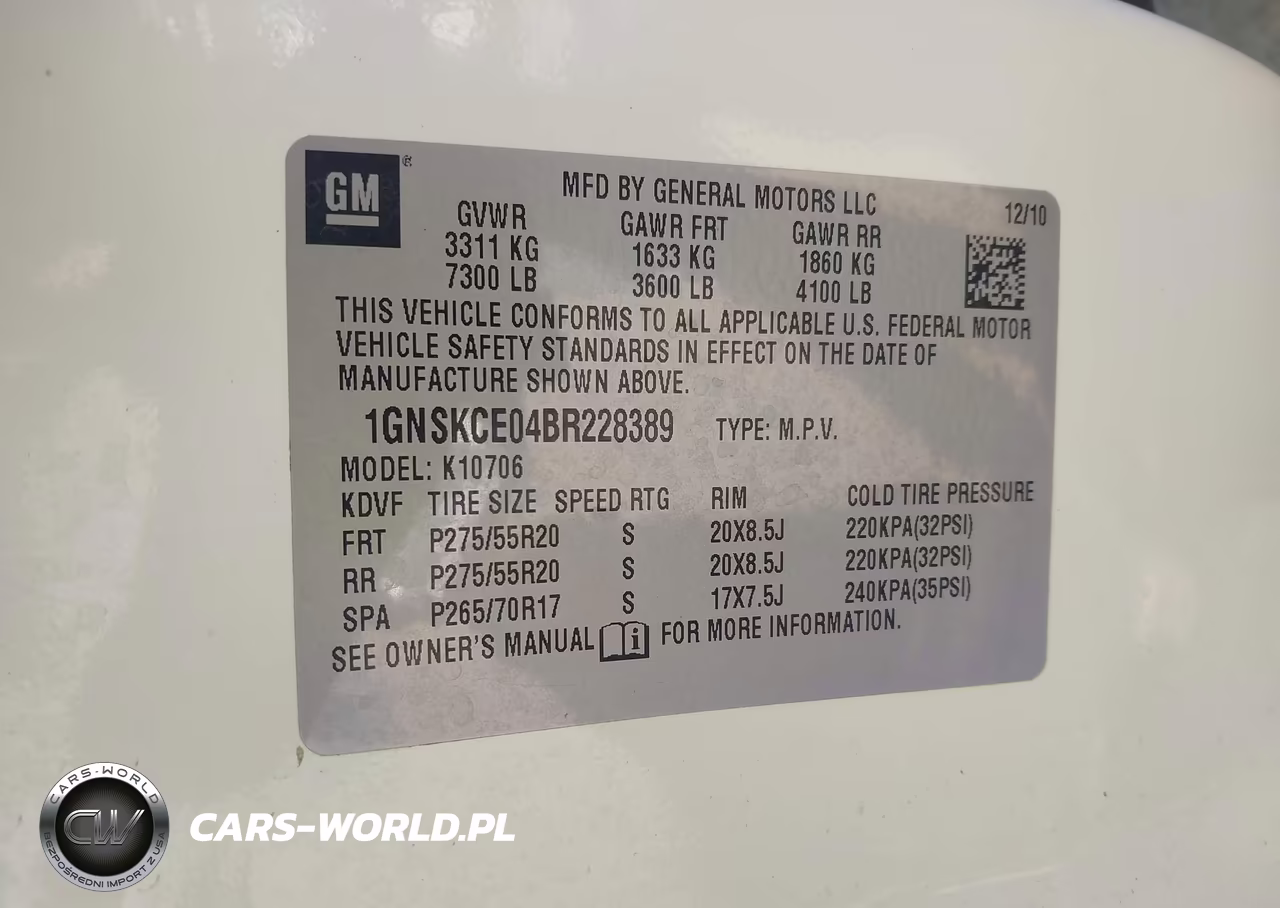 2011 Chevrolet Tahoe Ltz VIN:1GNSKCE04BR228389 - 9