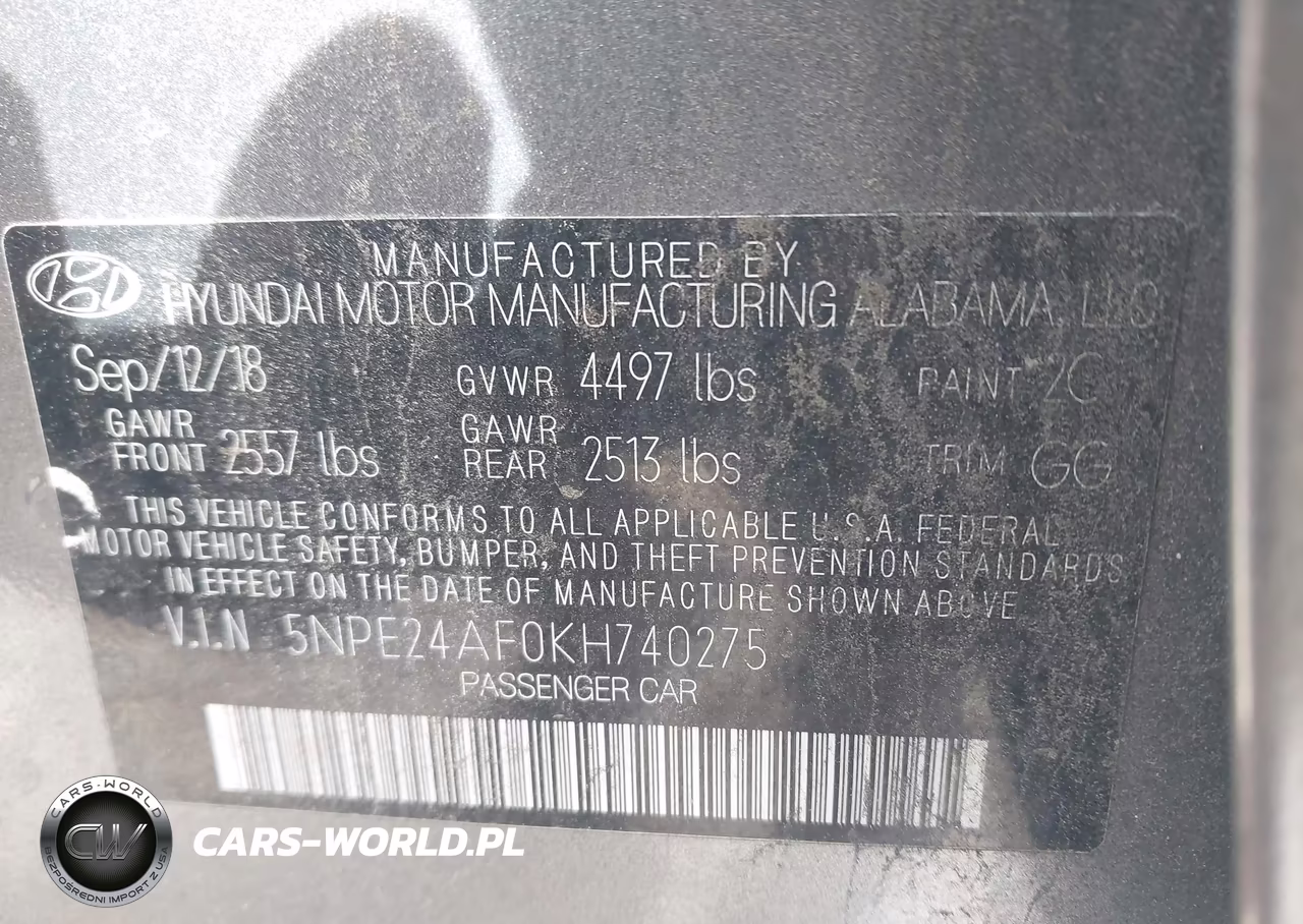 2019 Hyundai Sonata Se VIN:5NPE24AF0KH740275 - 9