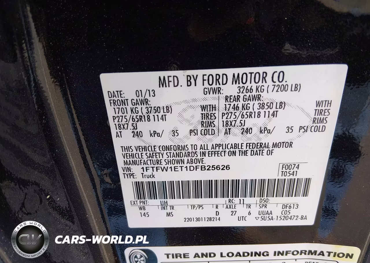 2013 Ford F-150 Xlt VIN:1FTFW1ET1DFB25626 - 9