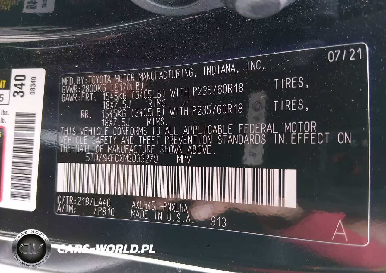2021 Toyota Sienna Limited VIN:5TDZSKFCXMS033279 - 9