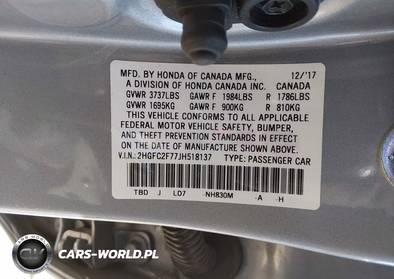 2018 Honda Civic Ex VIN:2HGFC2F77JH518137 - 9
