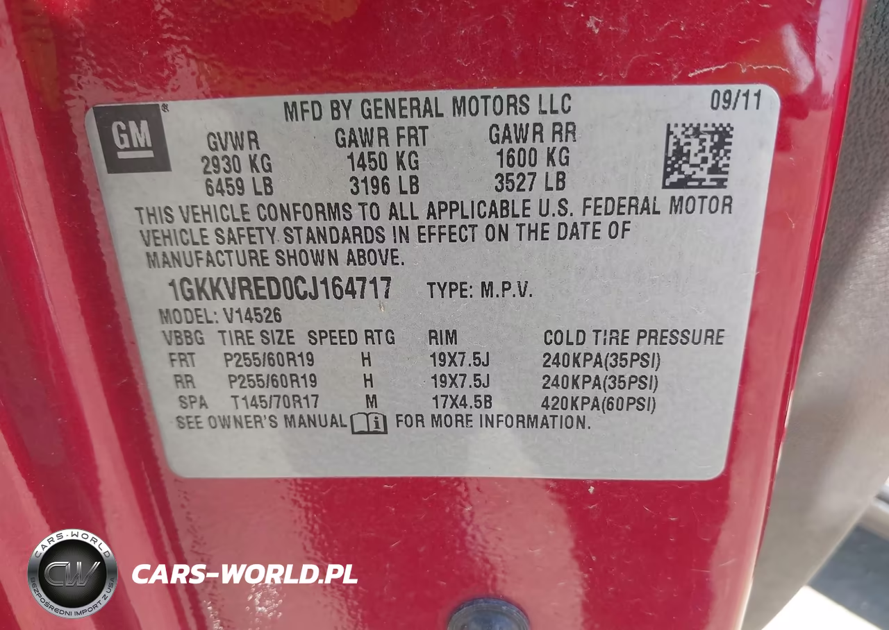 2012 GMC Acadia Slt-1 VIN:1GKKVRED0CJ164717 - 9