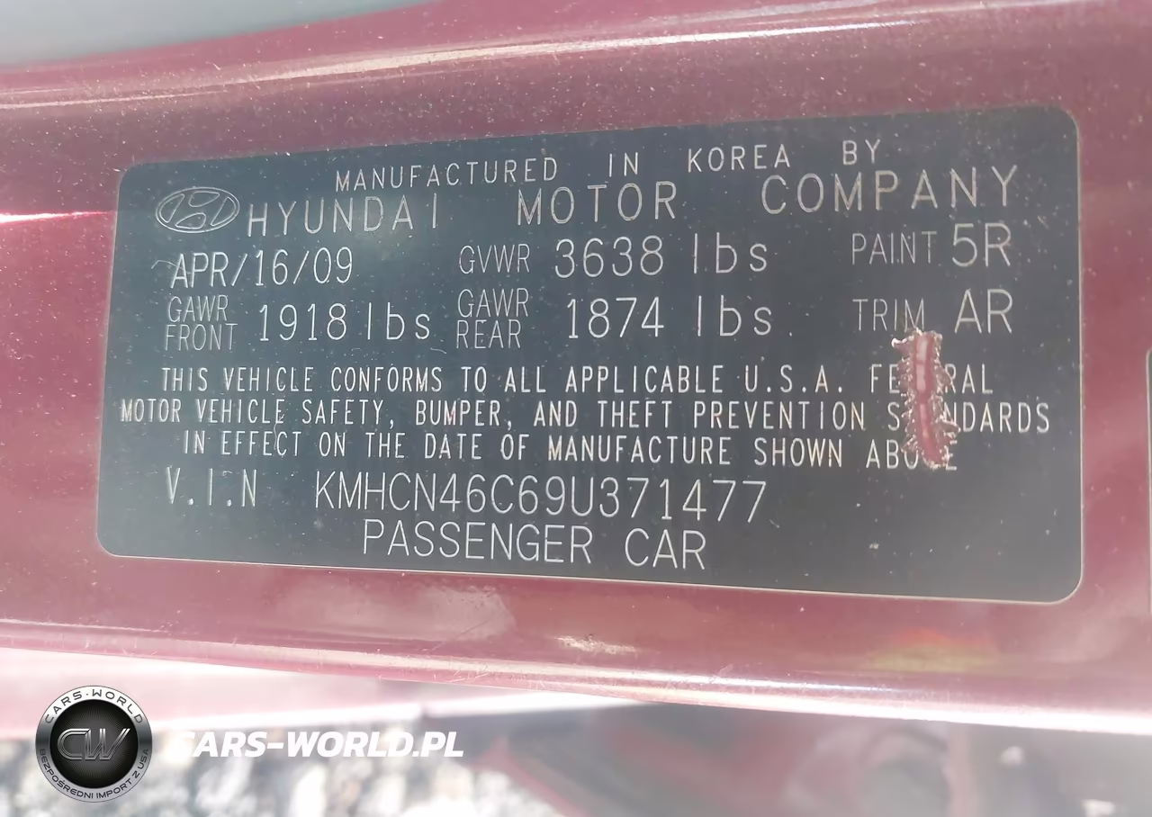 2009 Hyundai Accent Gls VIN:KMHCN46C69U371477 - 9